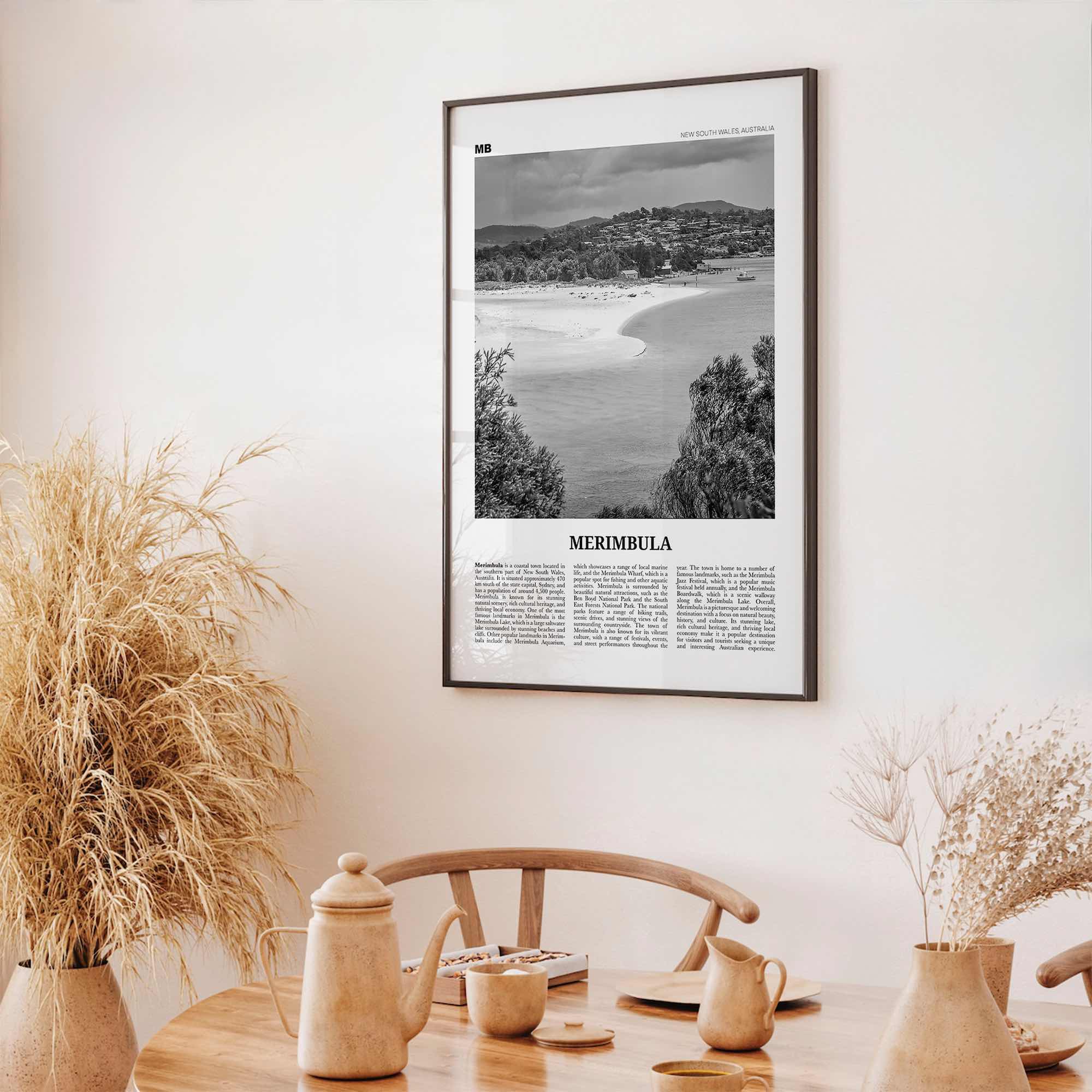 Merimbula Print Black and White, Merimbula Wall Art, Merimbula Poster, Merimbula Photo, Merimbula Wall Décor, Merimbula Map, Australia