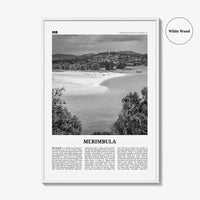 Merimbula Print Black and White, Merimbula Wall Art, Merimbula Poster, Merimbula Photo, Merimbula Wall Décor, Merimbula Map, Australia