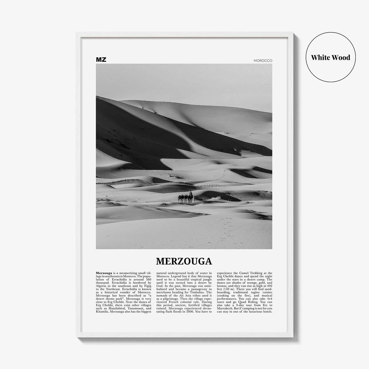 Merzouga Print Black and White, Merzouga Wall Art, Merzouga Poster, Merzouga Photo, Merzouga Wall Décor, Morocco