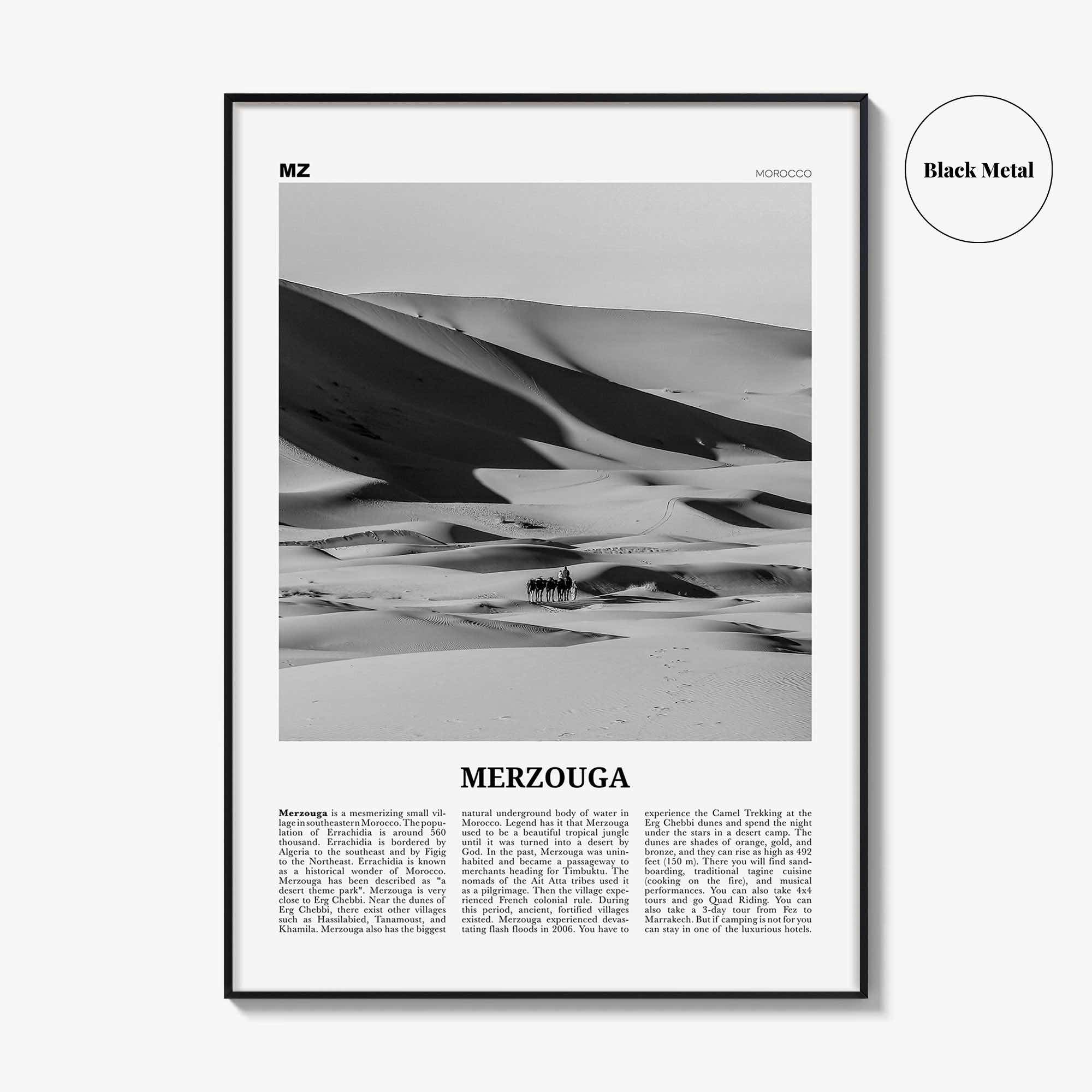 Merzouga Print Black and White, Merzouga Wall Art, Merzouga Poster, Merzouga Photo, Merzouga Wall Décor, Morocco