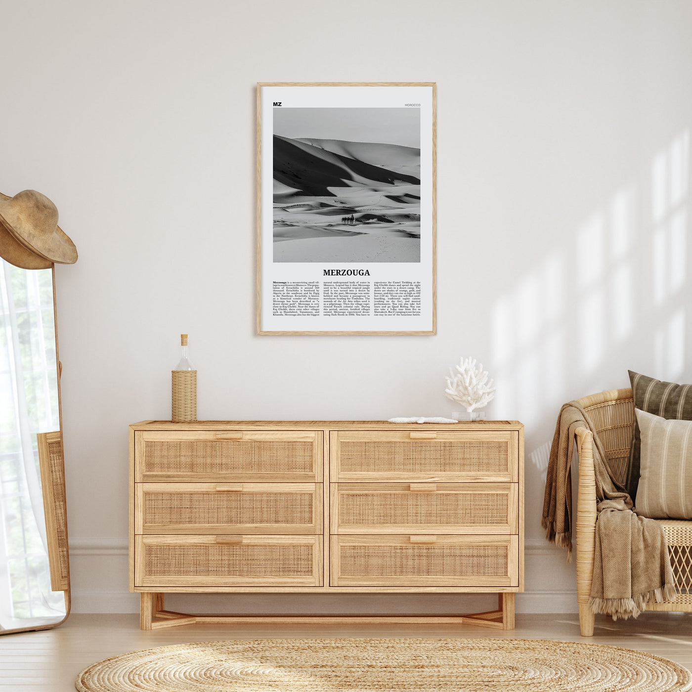 Merzouga Travel B&W Poster