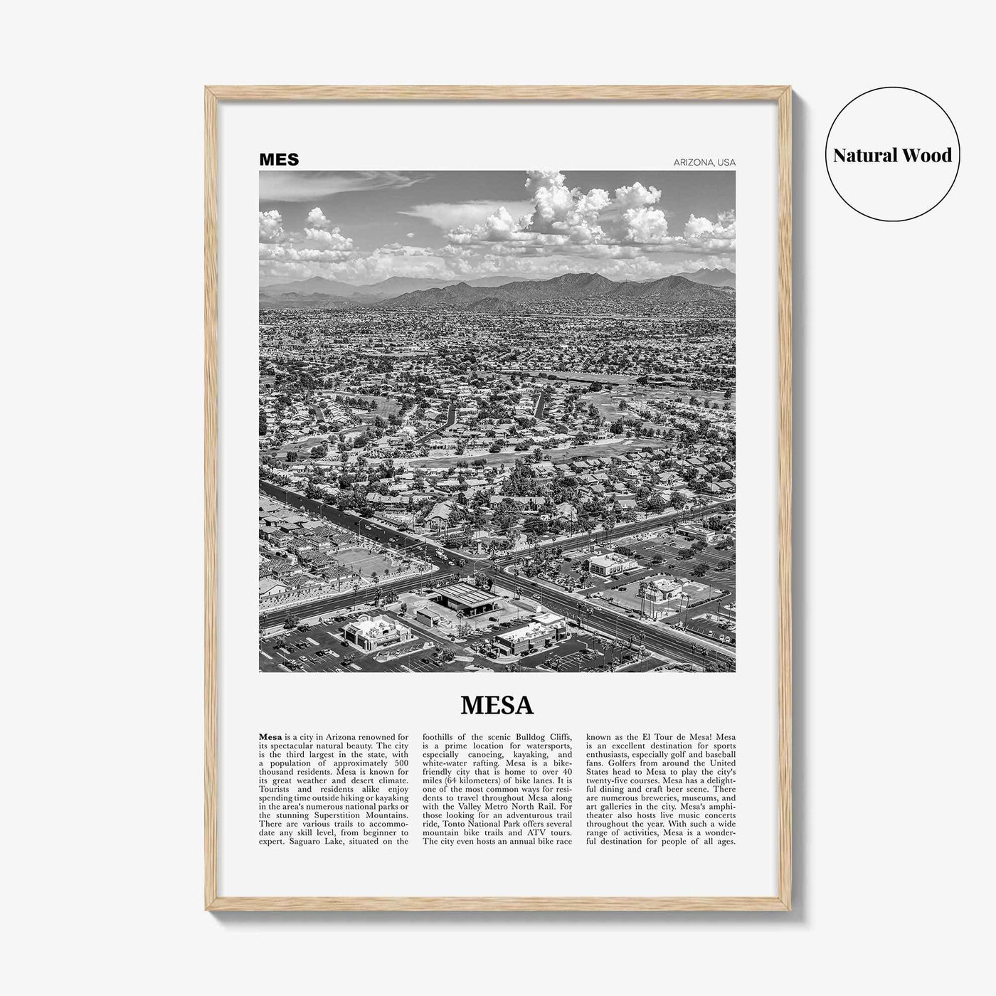 Mesa Print Black and White, Mesa Wall Art, Mesa Poster, Mesa Photo, Mesa Wall Décor, Arizona, USA, United States