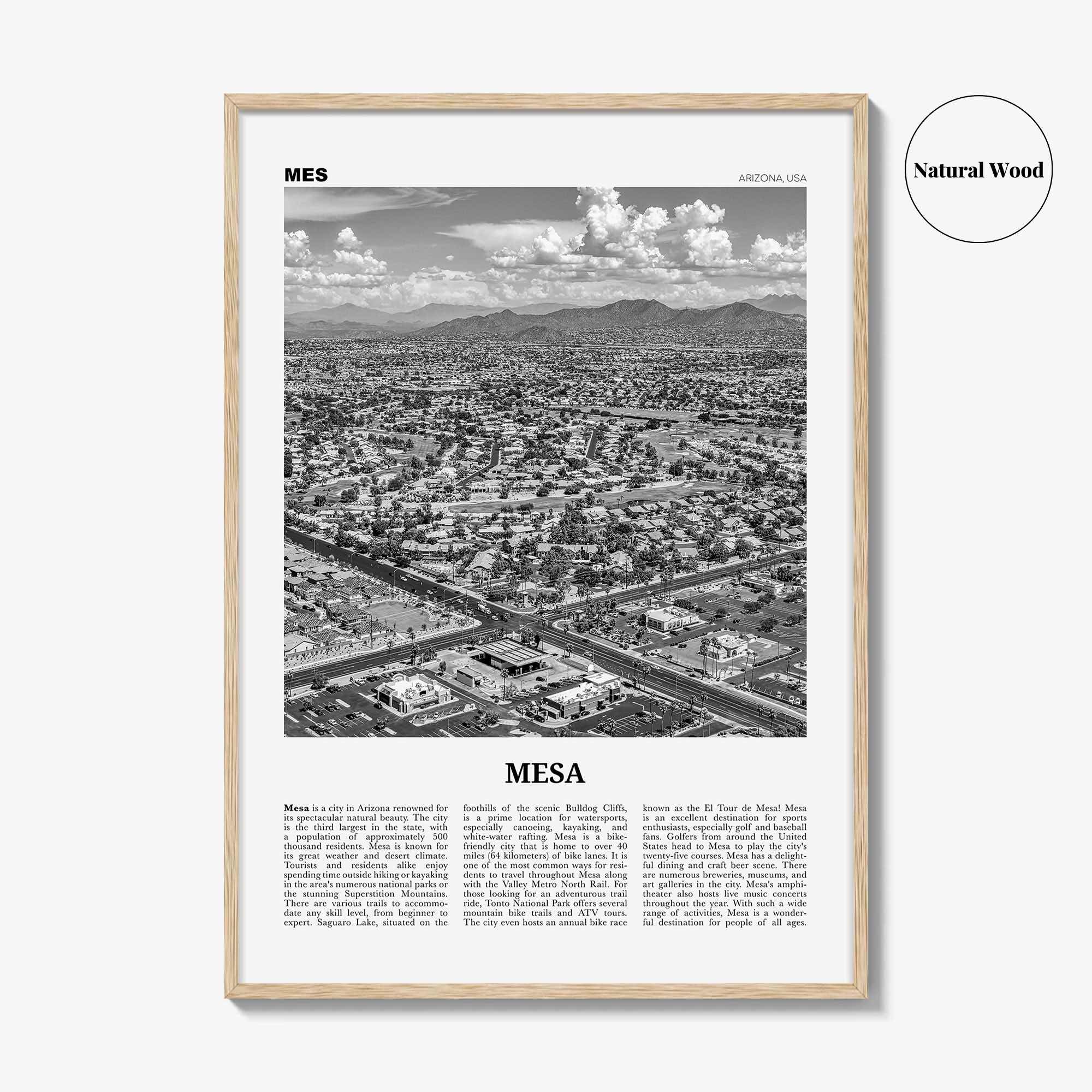 Mesa Print Black and White, Mesa Wall Art, Mesa Poster, Mesa Photo, Mesa Wall Décor, Arizona, USA, United States