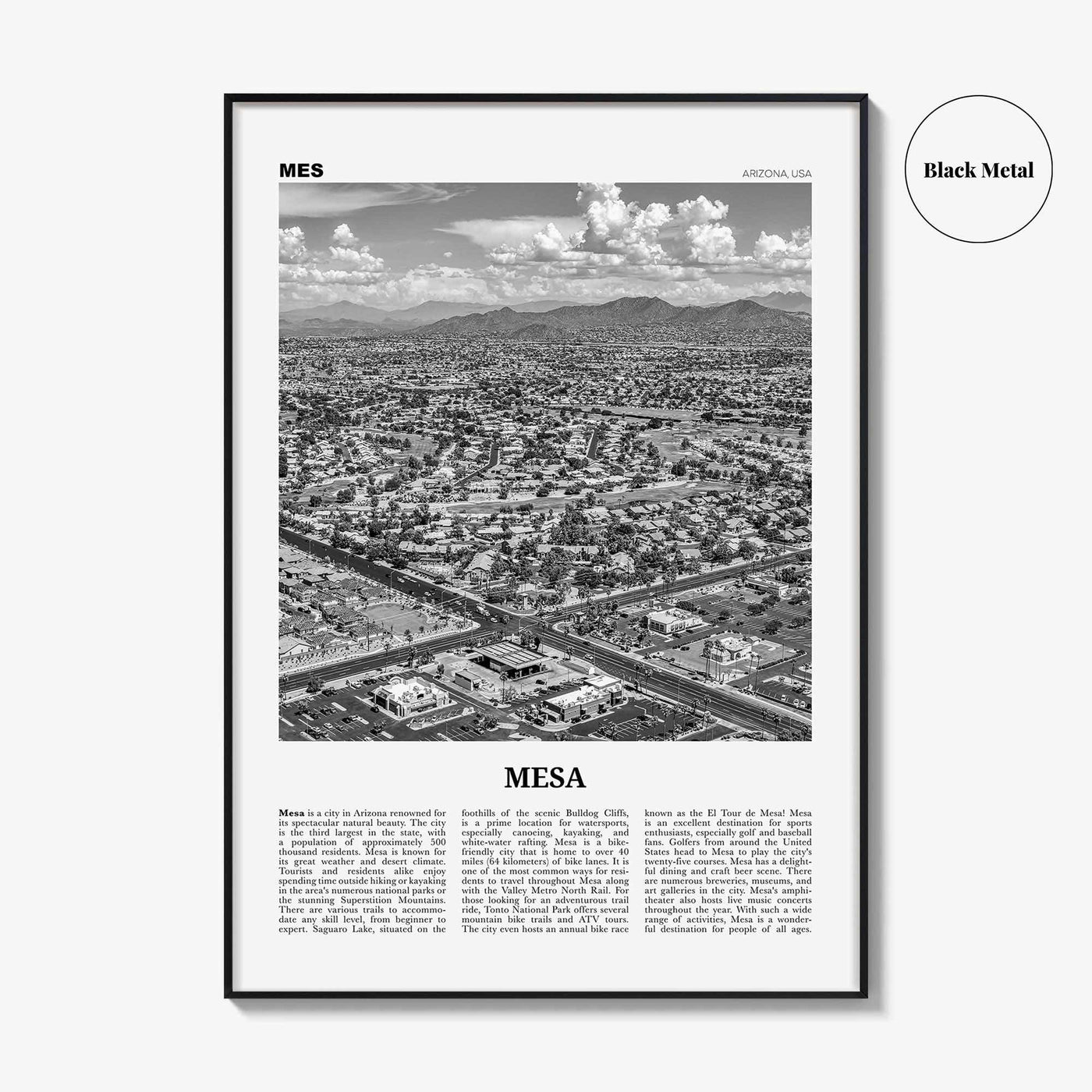 Mesa Print Black and White, Mesa Wall Art, Mesa Poster, Mesa Photo, Mesa Wall Décor, Arizona, USA, United States