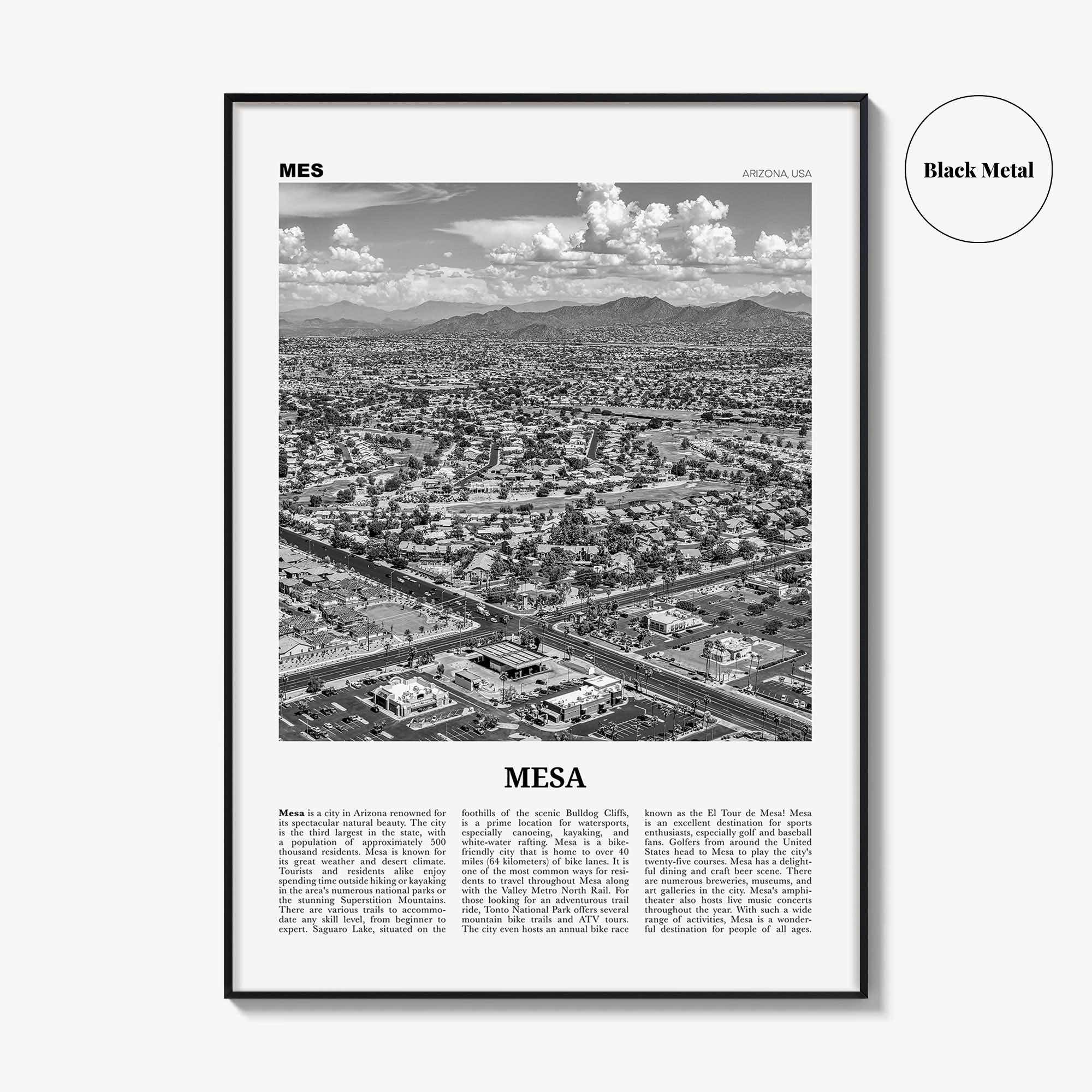 Mesa Print Black and White, Mesa Wall Art, Mesa Poster, Mesa Photo, Mesa Wall Décor, Arizona, USA, United States