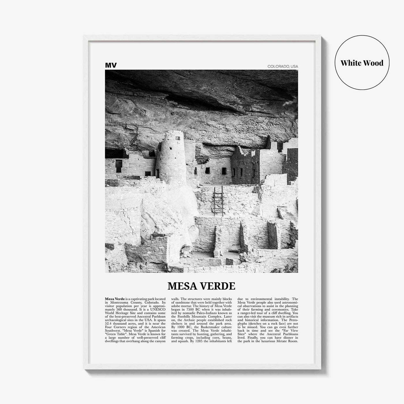 Mesa Verde National Park Print Black and White, Mesa Verde Wall Art, Mesa Verde Poster, Mesa Verde Photo, Mesa Verde Wall Décor, Colorado