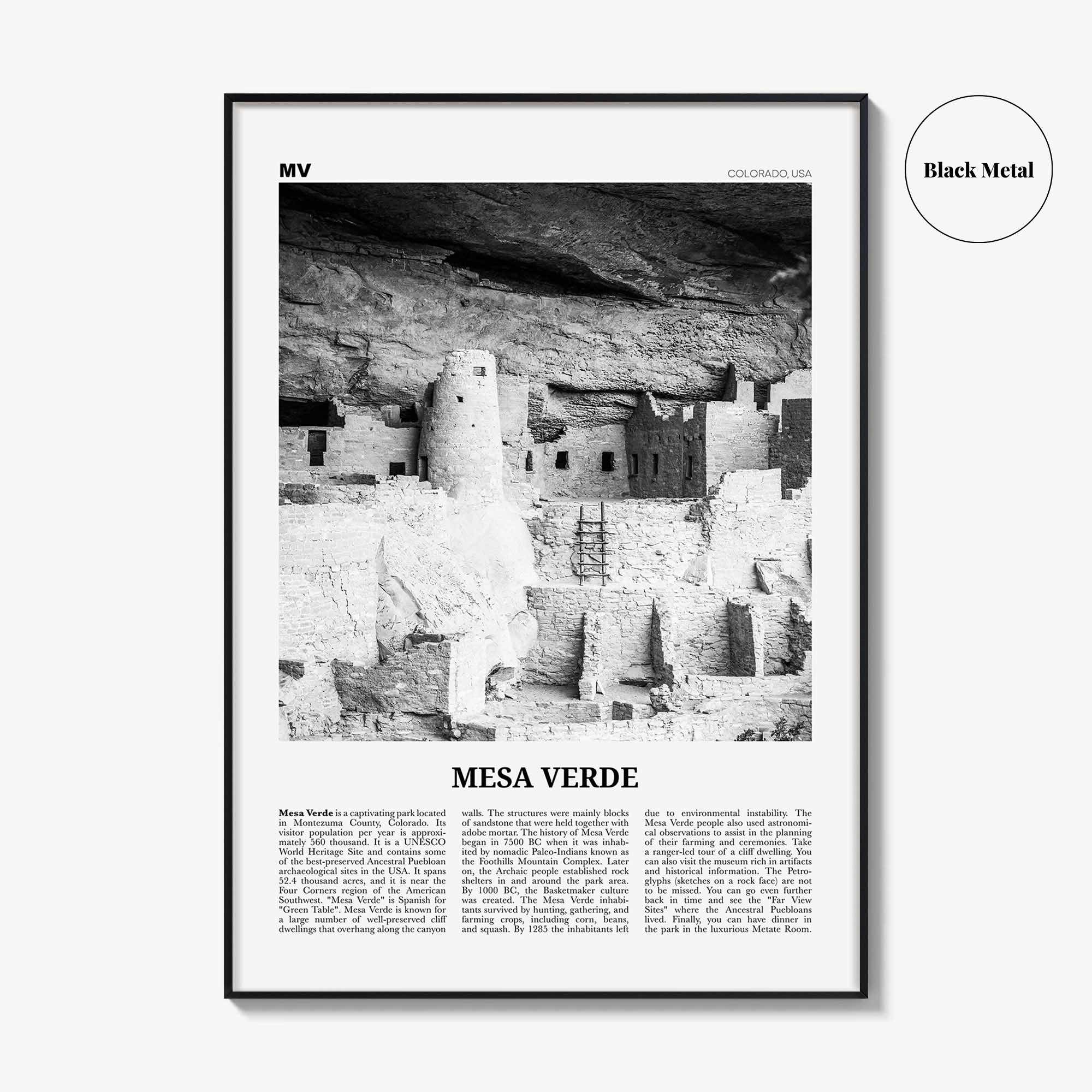 Mesa Verde National Park Print Black and White, Mesa Verde Wall Art, Mesa Verde Poster, Mesa Verde Photo, Mesa Verde Wall Décor, Colorado