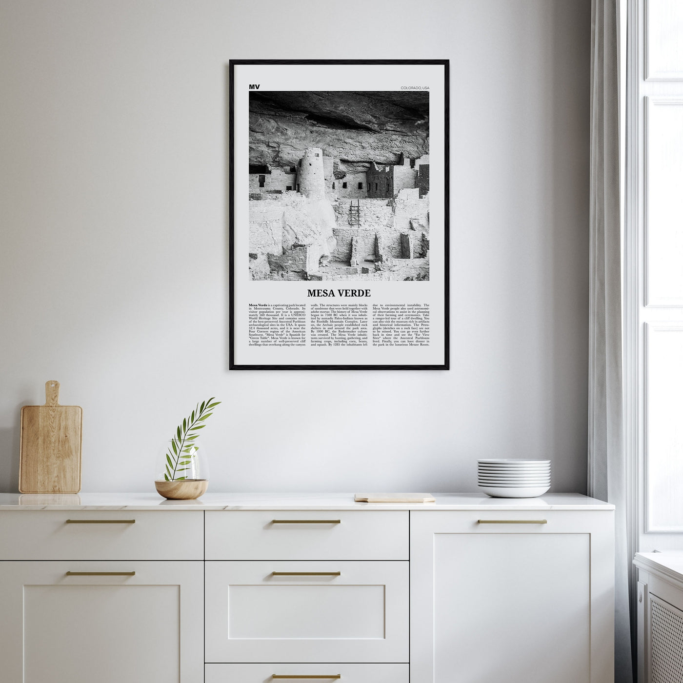 Mesa Verde National Park Travel B&W Poster