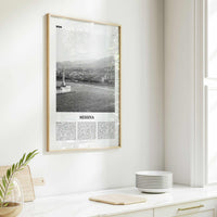 Messina Print Black and White, Messina Wall Art, Messina Poster, Messina Photo, Messina Wall Décor, Messina Map, Italy