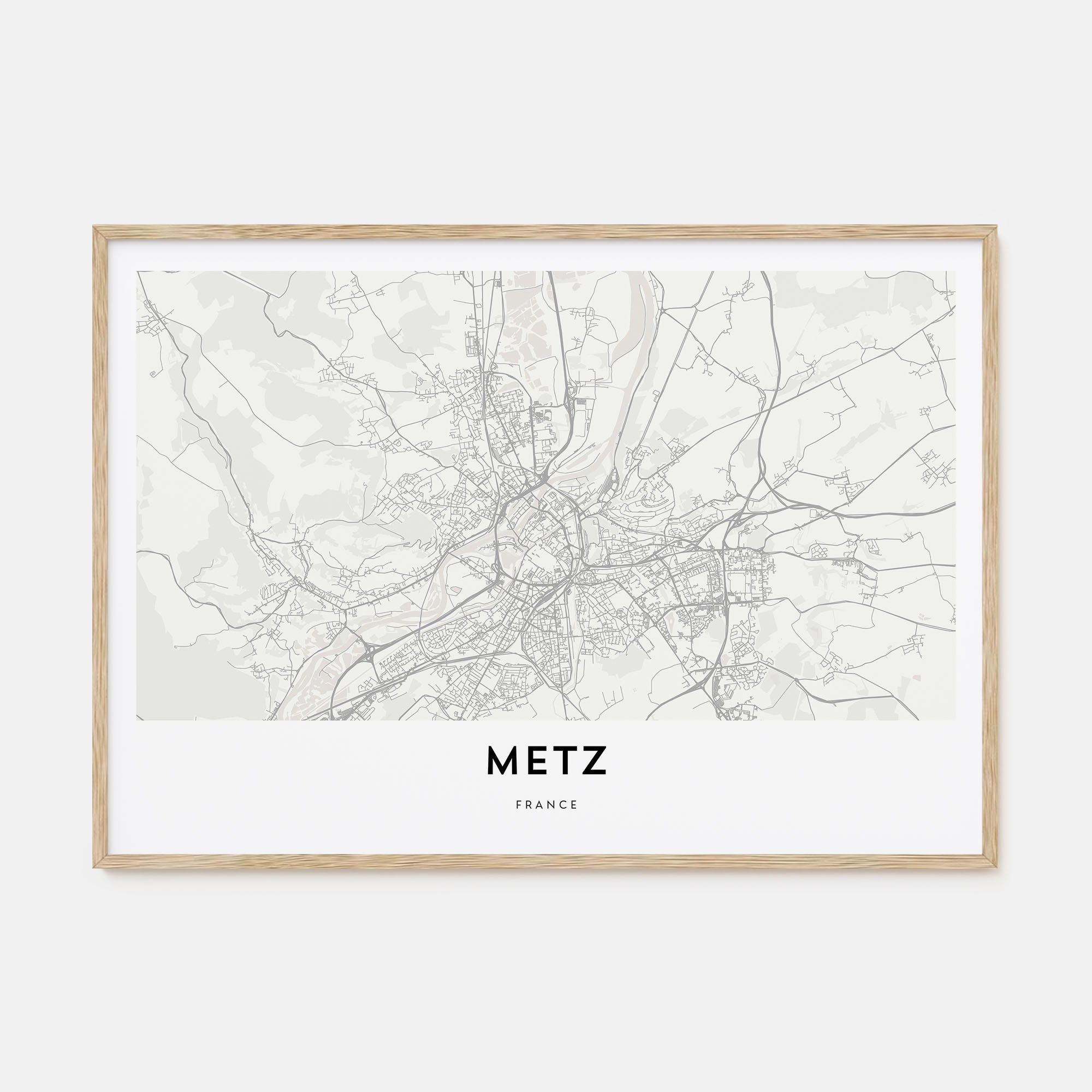 Metz Map Landscape Poster