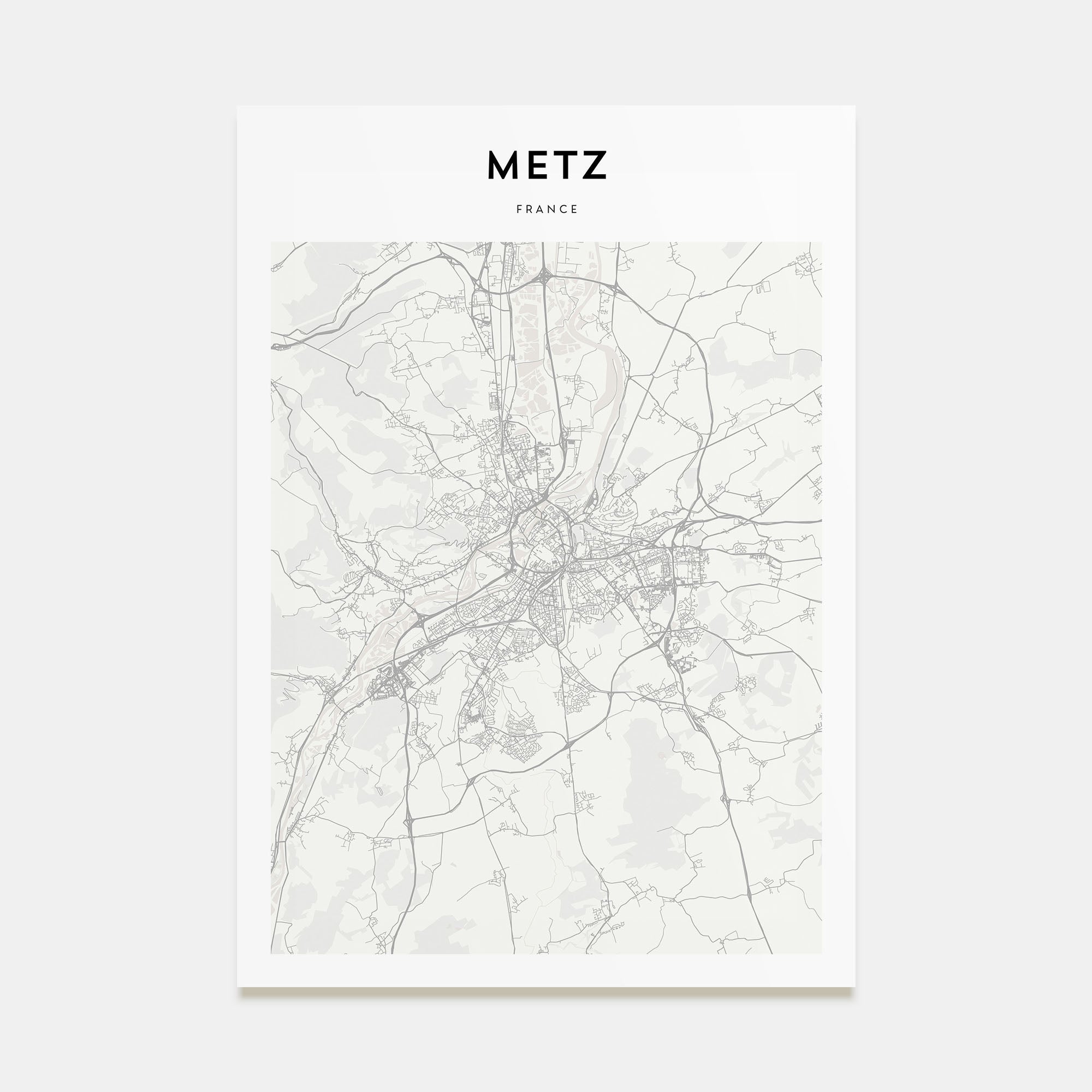Metz Map Portrait Poster