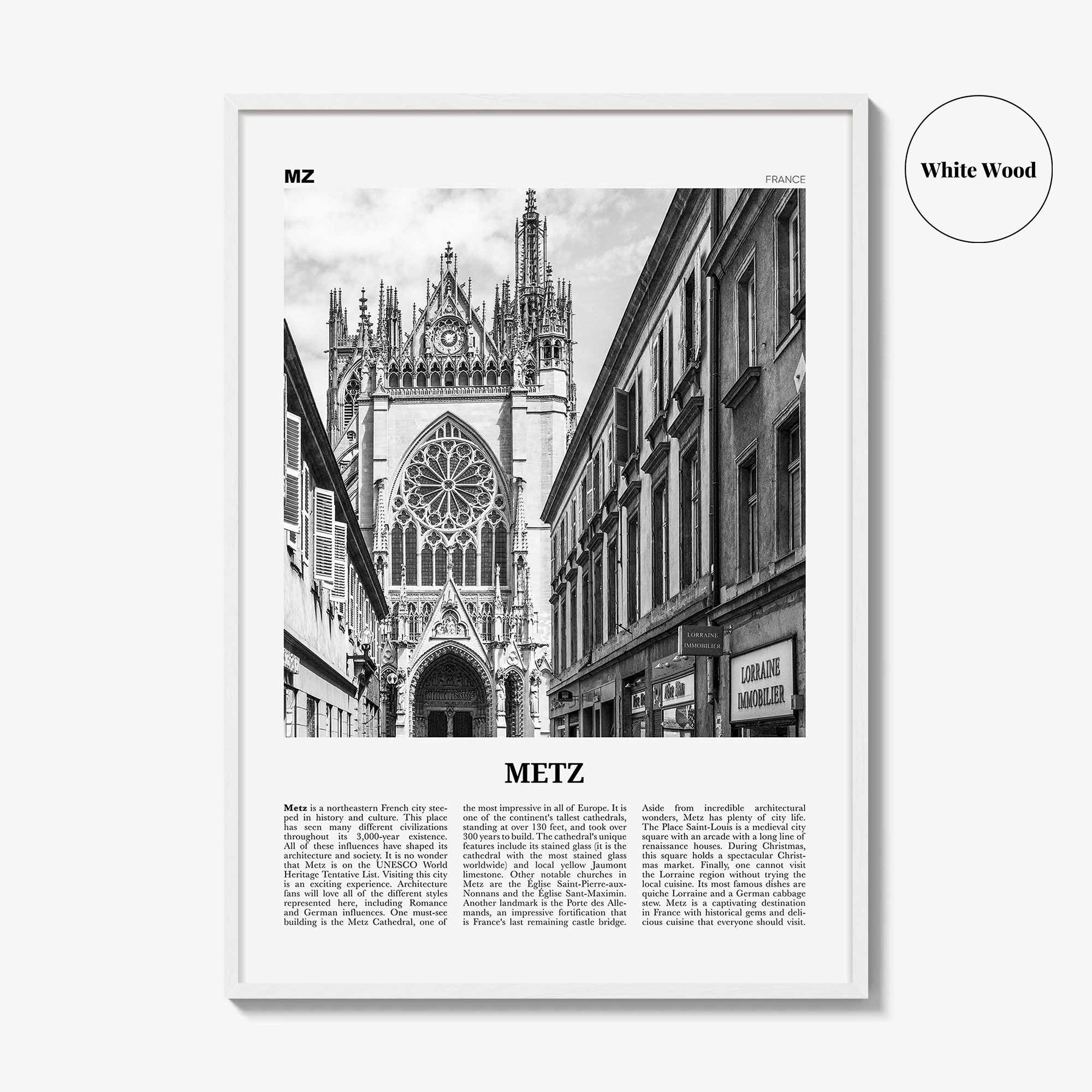 Metz Print Black and White, Metz Wall Art, Metz Poster, Metz Photo, Metz Wall Décor, France, Grand Est Moselle, Lorraine