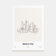 Mexico City Drawn Poster