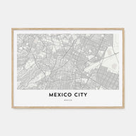 Mexico City Map Landscape Poster