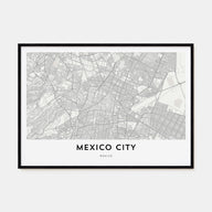Mexico City Map Landscape Poster