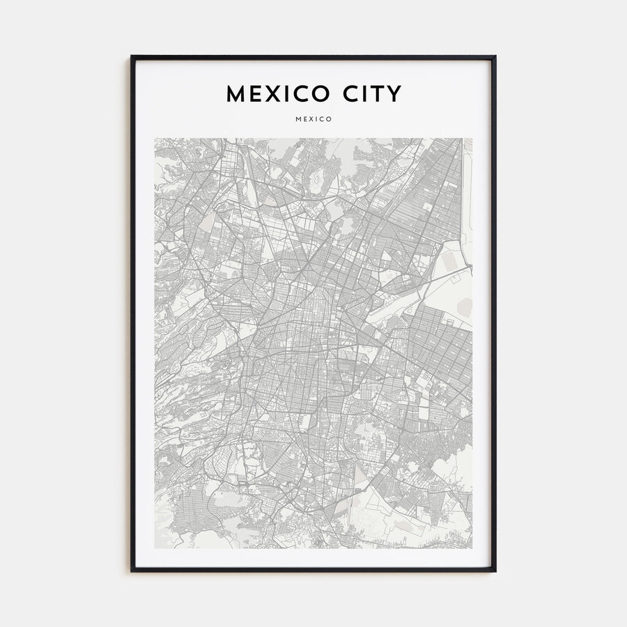 Mexico City Map Portrait Poster