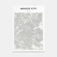 Mexico City Map Portrait Poster