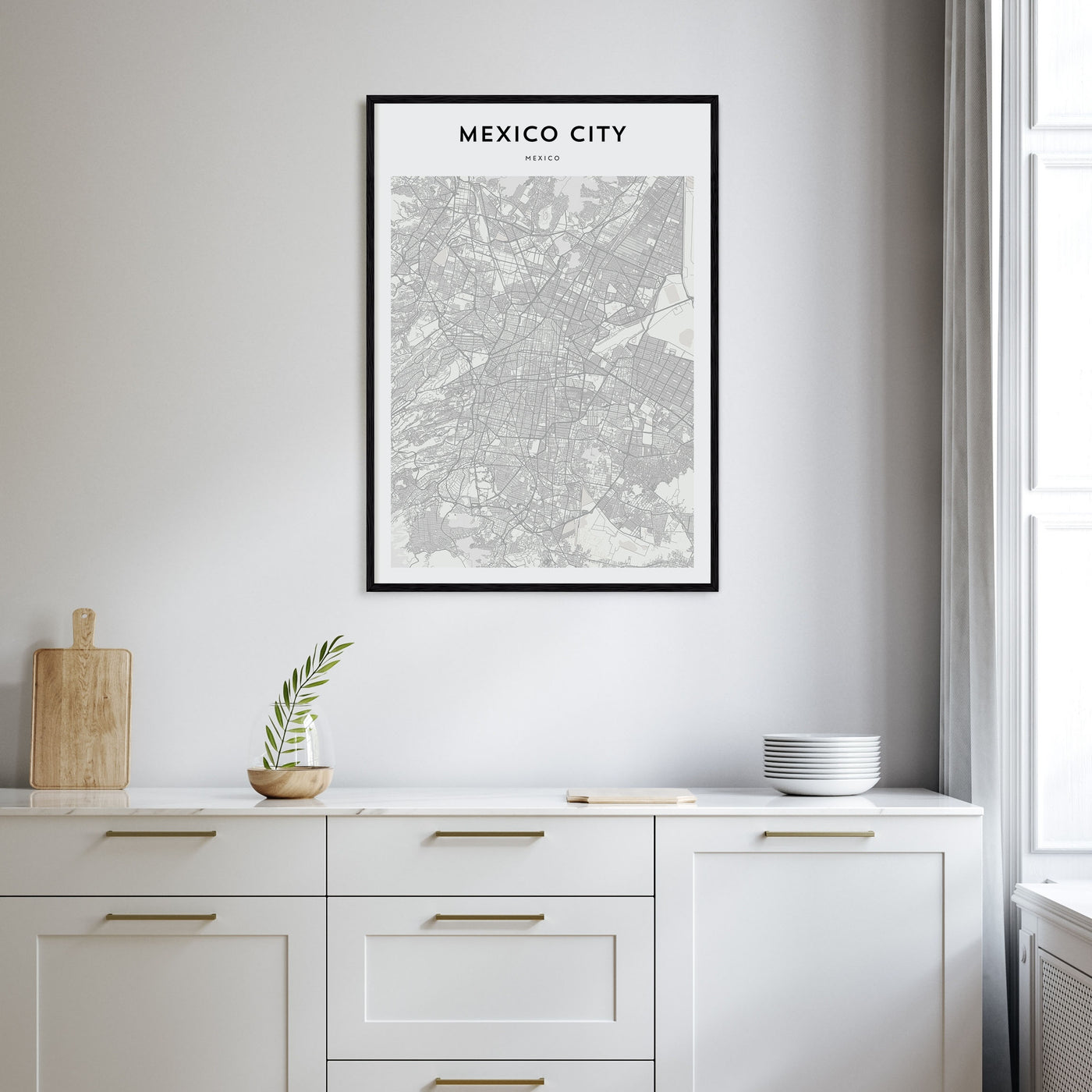 Mexico City Map Portrait Poster