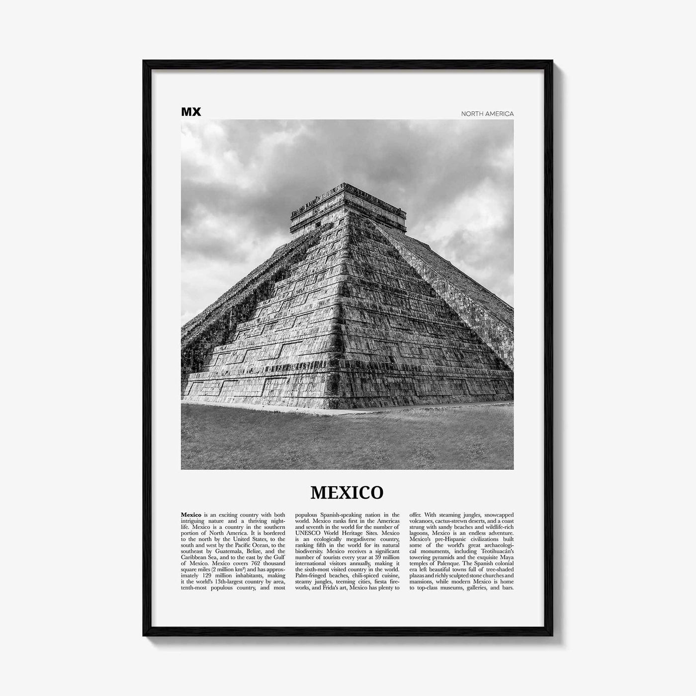 Mexico Print Black and White No 3, Mexico Wall Art, Mexico Poster, Mexico Photo, Mexico Wall Décor, Mexico Map