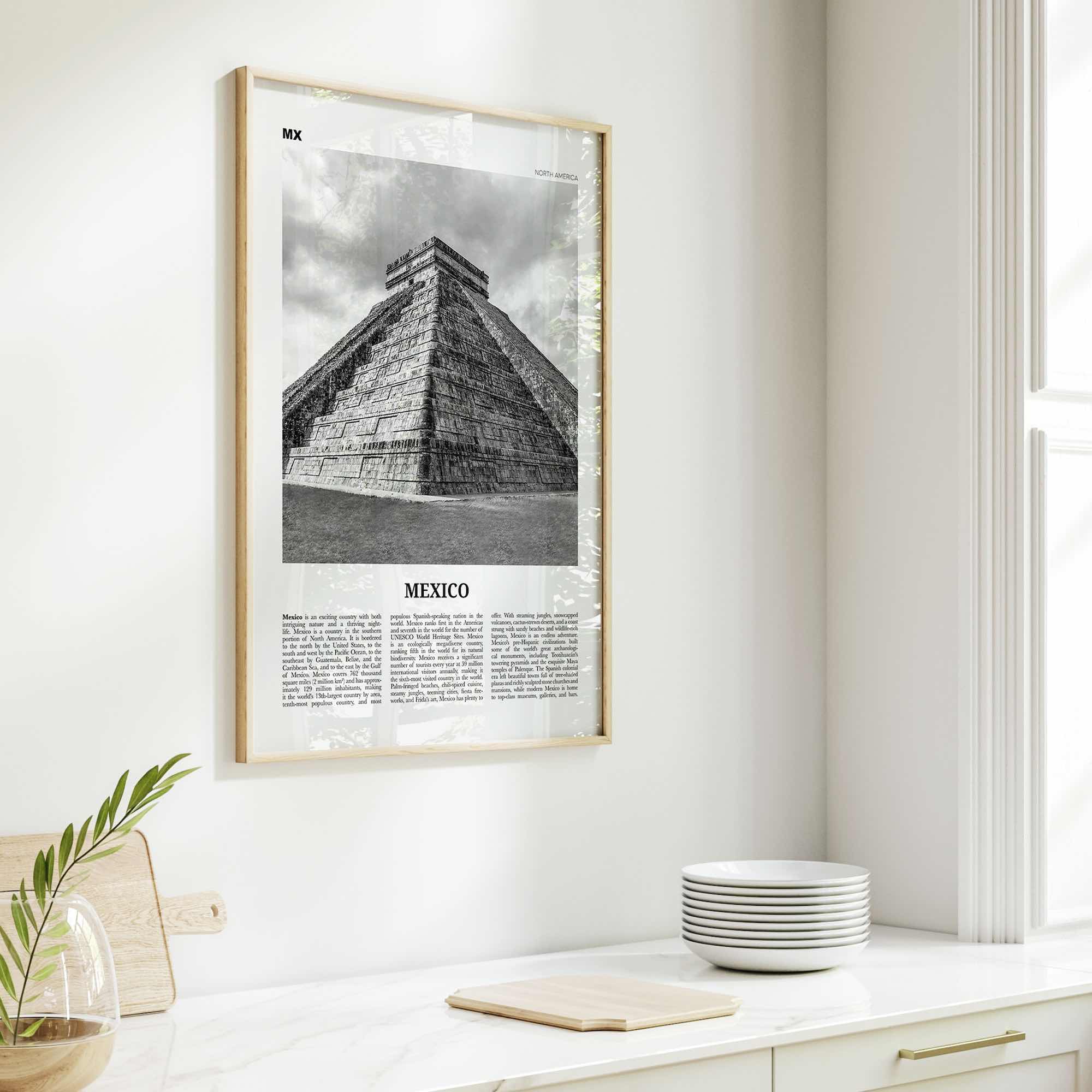 Mexico Print Black and White No 3, Mexico Wall Art, Mexico Poster, Mexico Photo, Mexico Wall Décor, Mexico Map