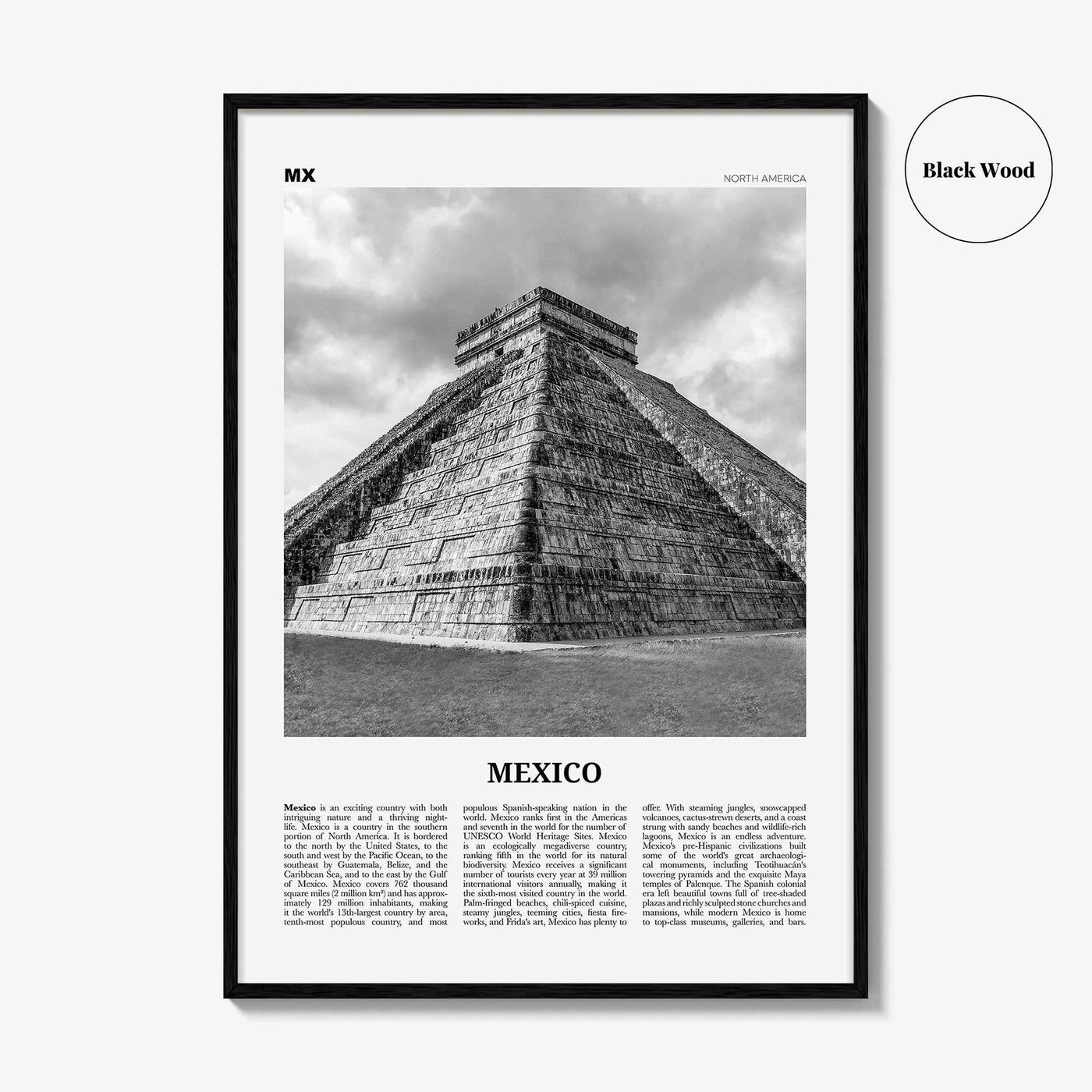 Mexico Print Black and White No 3, Mexico Wall Art, Mexico Poster, Mexico Photo, Mexico Wall Décor, Mexico Map