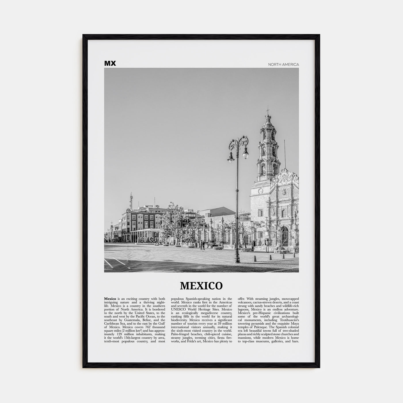 Mexico Travel B&W No 4 Poster