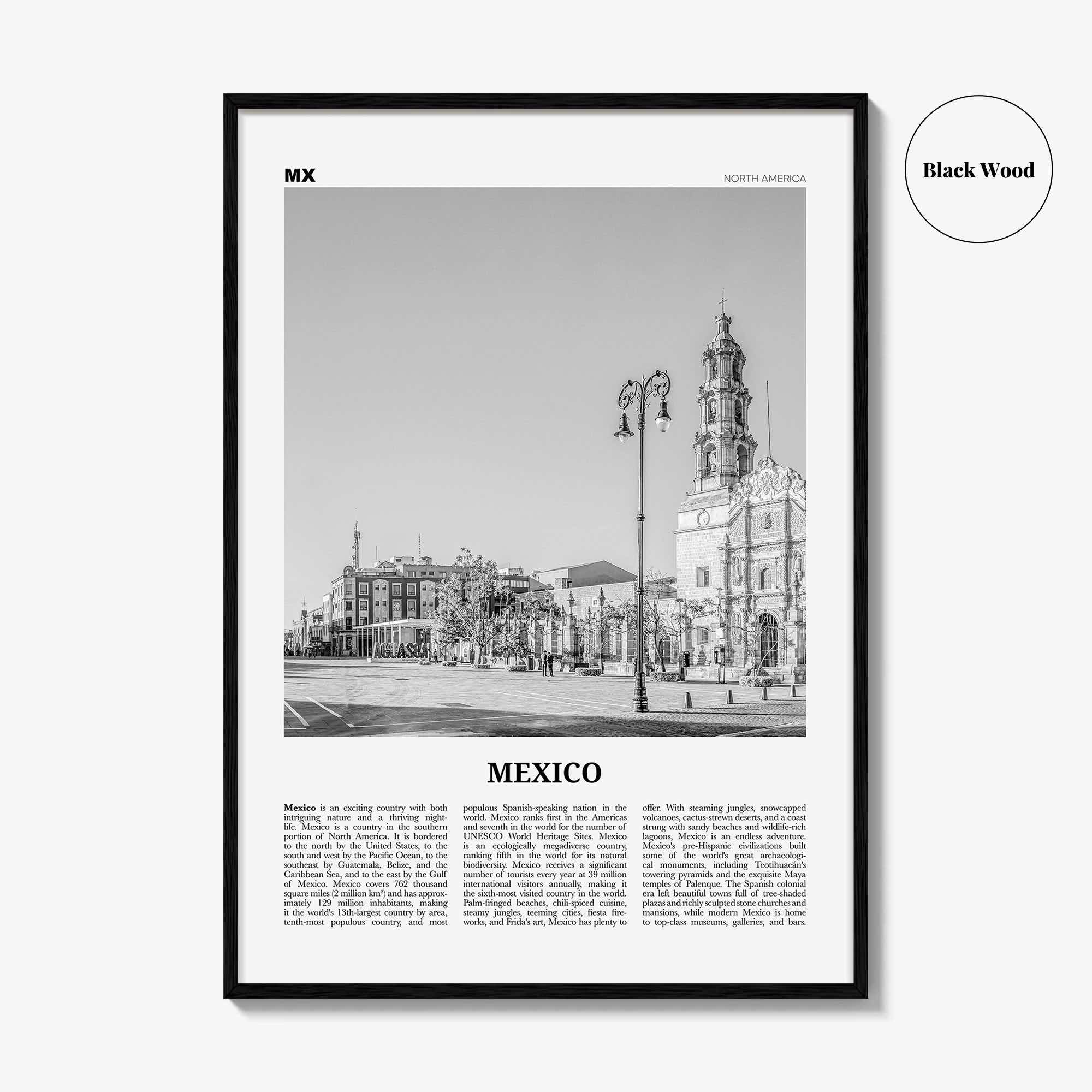 Mexico Print Black and White No 4, Mexico Wall Art, Mexico Poster, Mexico Photo, Mexico Wall Décor, Mexico Map