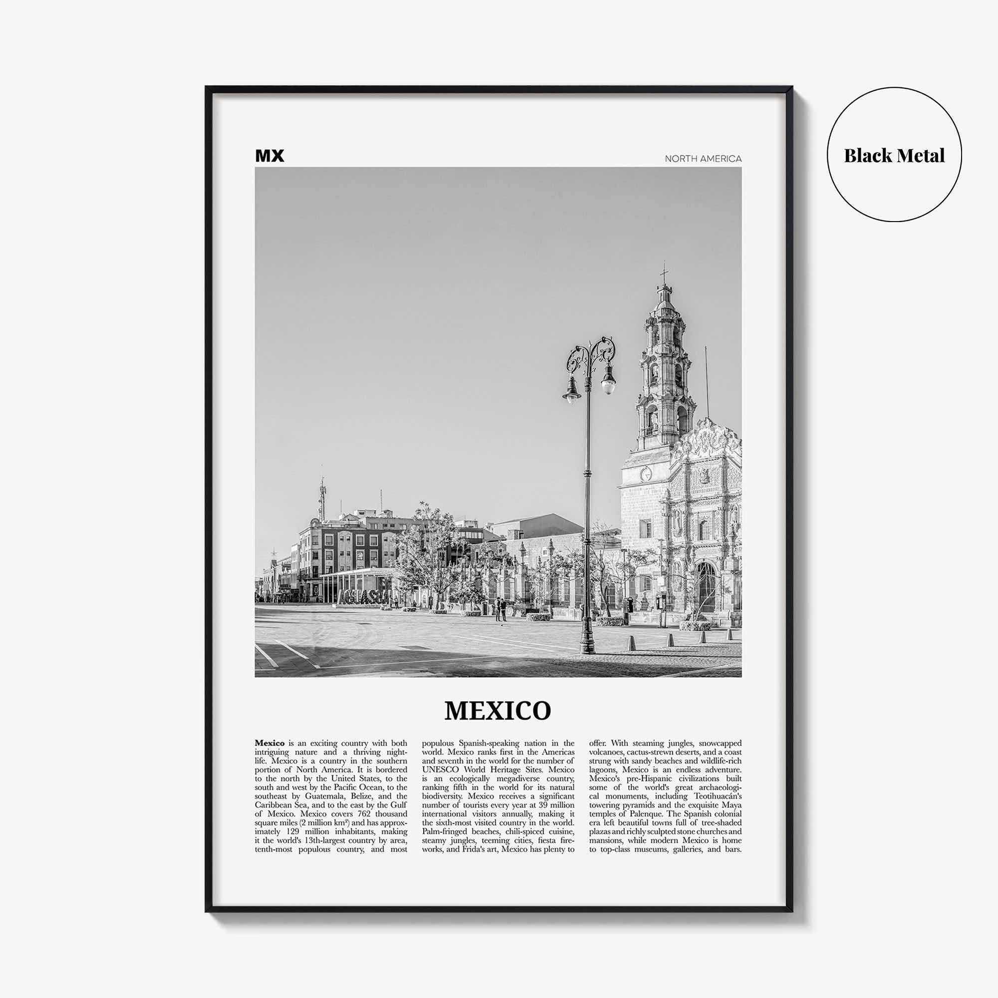 Mexico Print Black and White No 4, Mexico Wall Art, Mexico Poster, Mexico Photo, Mexico Wall Décor, Mexico Map