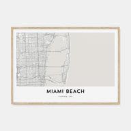 Miami Beach Map Landscape Poster