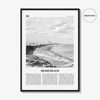 Miami Beach Print Black and White, Miami Beach Wall Art, Miami Beach Poster, Miami Beach Photo, Miami Beach Wall Décor, Florida, USA