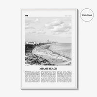 Miami Beach Print Black and White, Miami Beach Wall Art, Miami Beach Poster, Miami Beach Photo, Miami Beach Wall Décor, Florida, USA