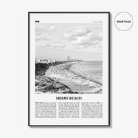 Miami Beach Print Black and White, Miami Beach Wall Art, Miami Beach Poster, Miami Beach Photo, Miami Beach Wall Décor, Florida, USA