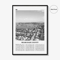 Miami Dade County Print Black and White, Miami-Dade Wall Art, Miami-Dade Poster, Miami-Dade Photo, Miami-Dade Wall Décor, Miami-Dade Map
