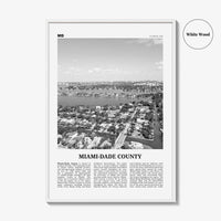 Miami Dade County Print Black and White, Miami-Dade Wall Art, Miami-Dade Poster, Miami-Dade Photo, Miami-Dade Wall Décor, Miami-Dade Map