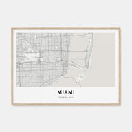 Miami Map Landscape Poster