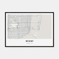 Miami Map Landscape Poster