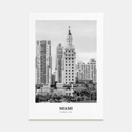 Miami Portrait B&W No 1 Poster