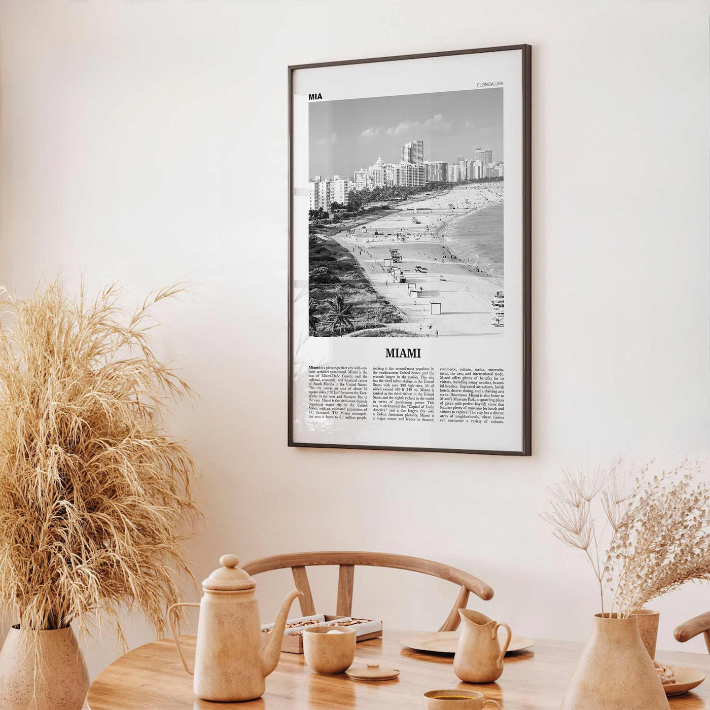 Miami Print Black and White No 1, Miami Wall Art, Miami Poster, Miami Photo, Miami Wall Decor, Miami Beach, Florida, USA, United States