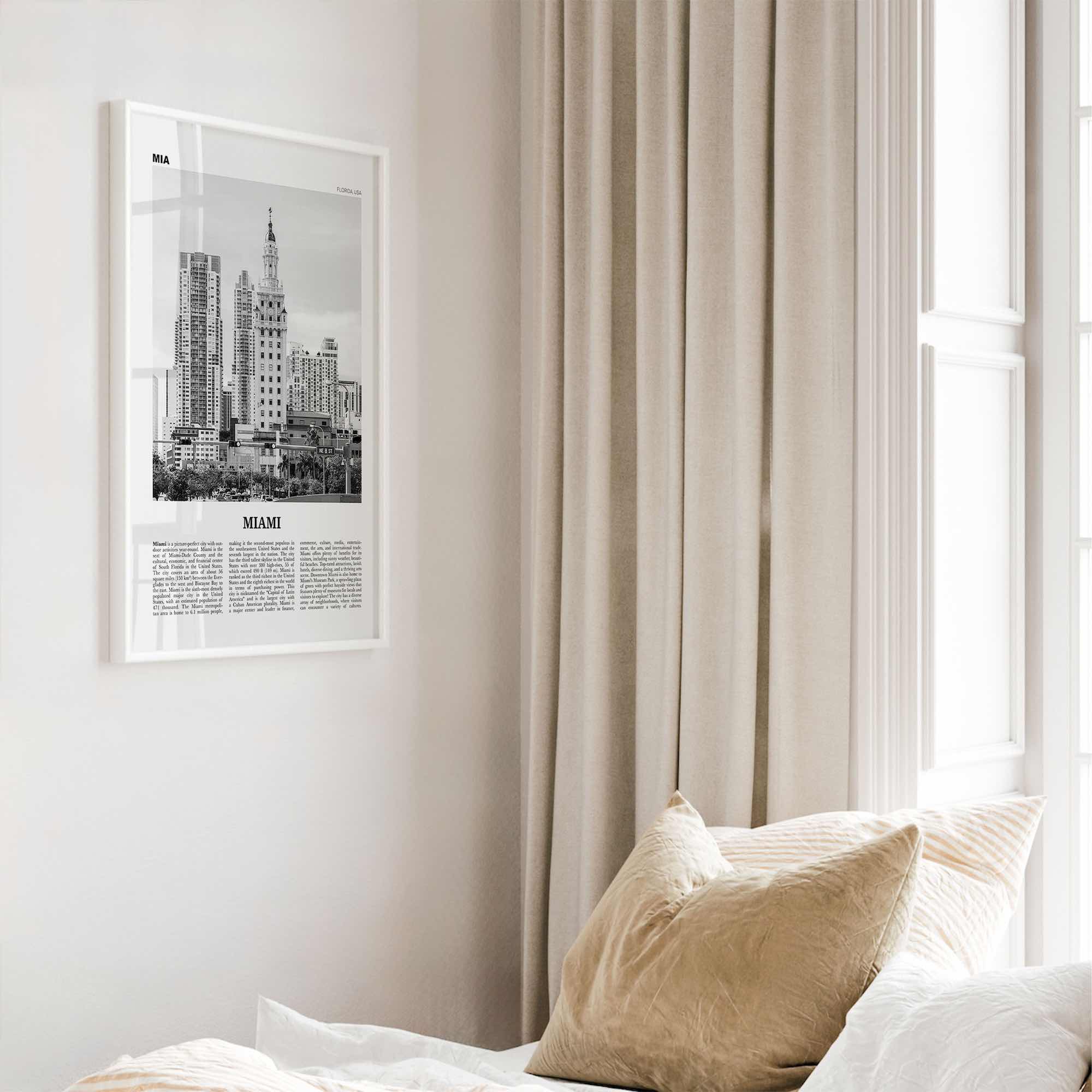 Miami Print Black and White No 2, Miami Wall Art, Miami Poster, Miami Photo, Miami Decor, Miami Beach, Florida, USA, United States