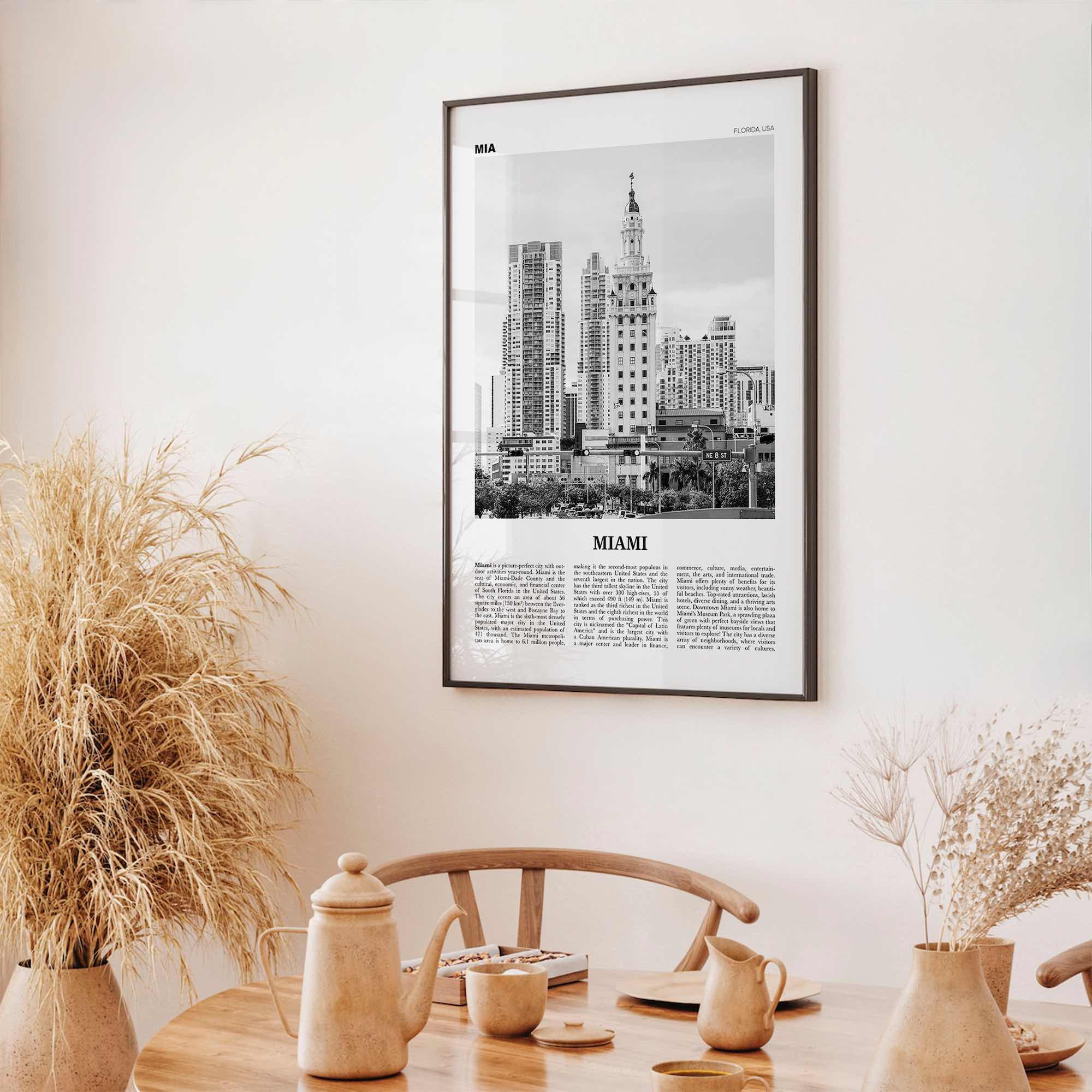 Miami Print Black and White No 2, Miami Wall Art, Miami Poster, Miami Photo, Miami Decor, Miami Beach, Florida, USA, United States
