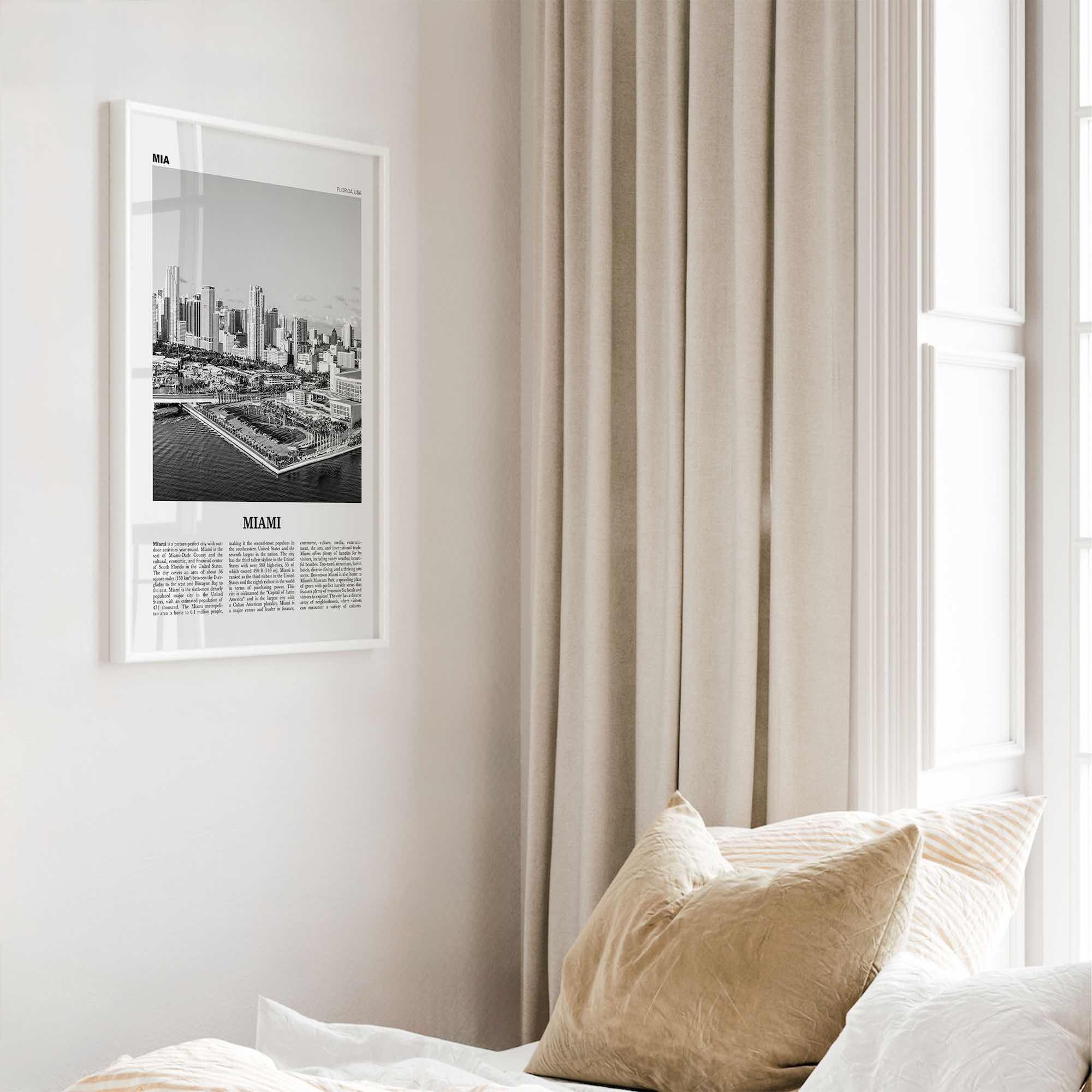 Miami Print Black and White No 3, Miami Wall Art, Miami Poster, Miami Photo, Miami Wall Decor, Miami Beach, Florida, USA, United States