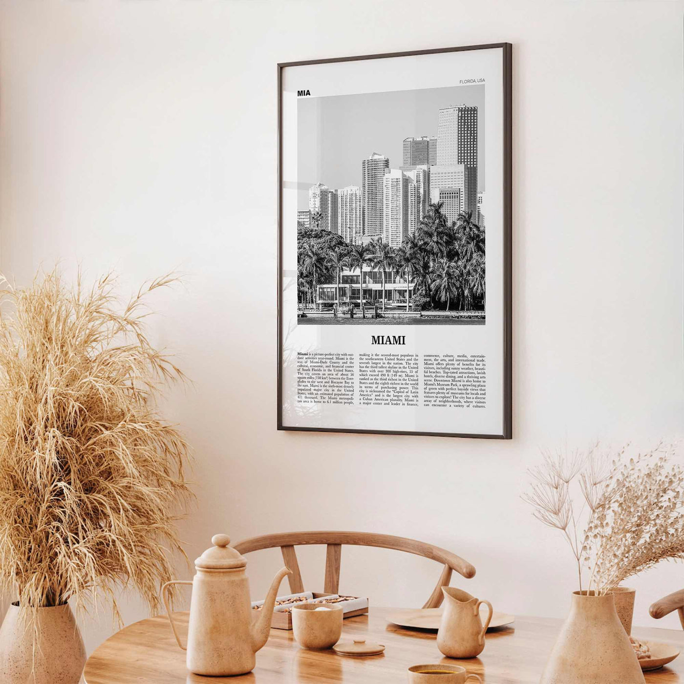 Miami Print Black and White No 4, Miami Wall Art, Miami Poster, Miami Photo, Miami Wall Decor, Miami Beach, Florida, USA, United States