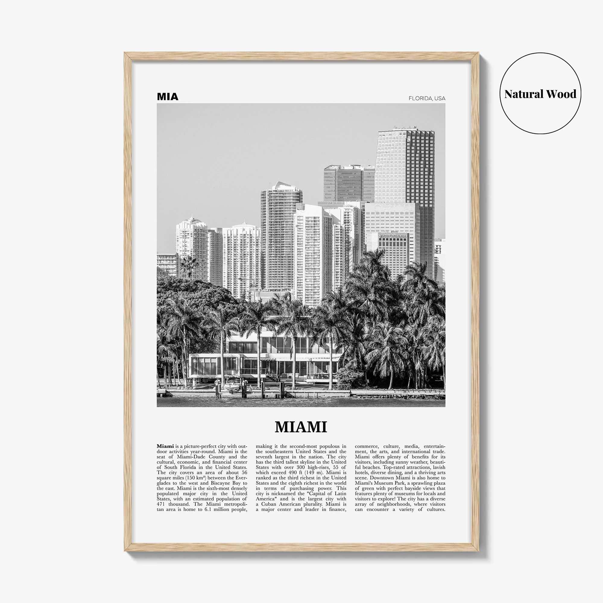 Miami Print Black and White No 4, Miami Wall Art, Miami Poster, Miami Photo, Miami Wall Decor, Miami Beach, Florida, USA, United States