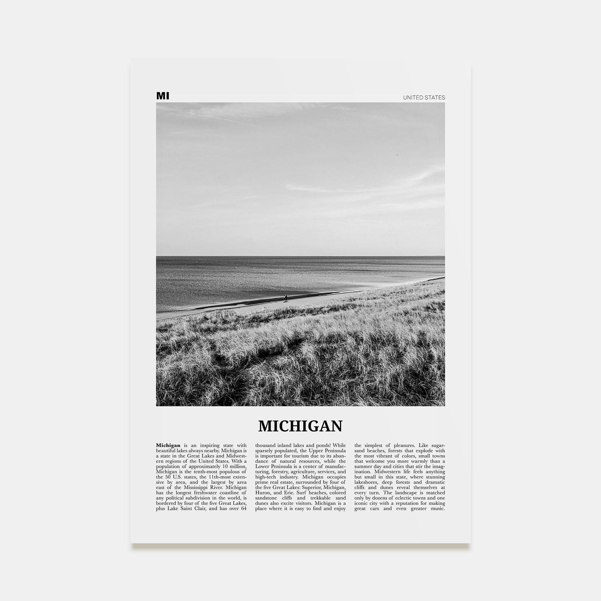 Michigan Travel B&W No 1 Poster