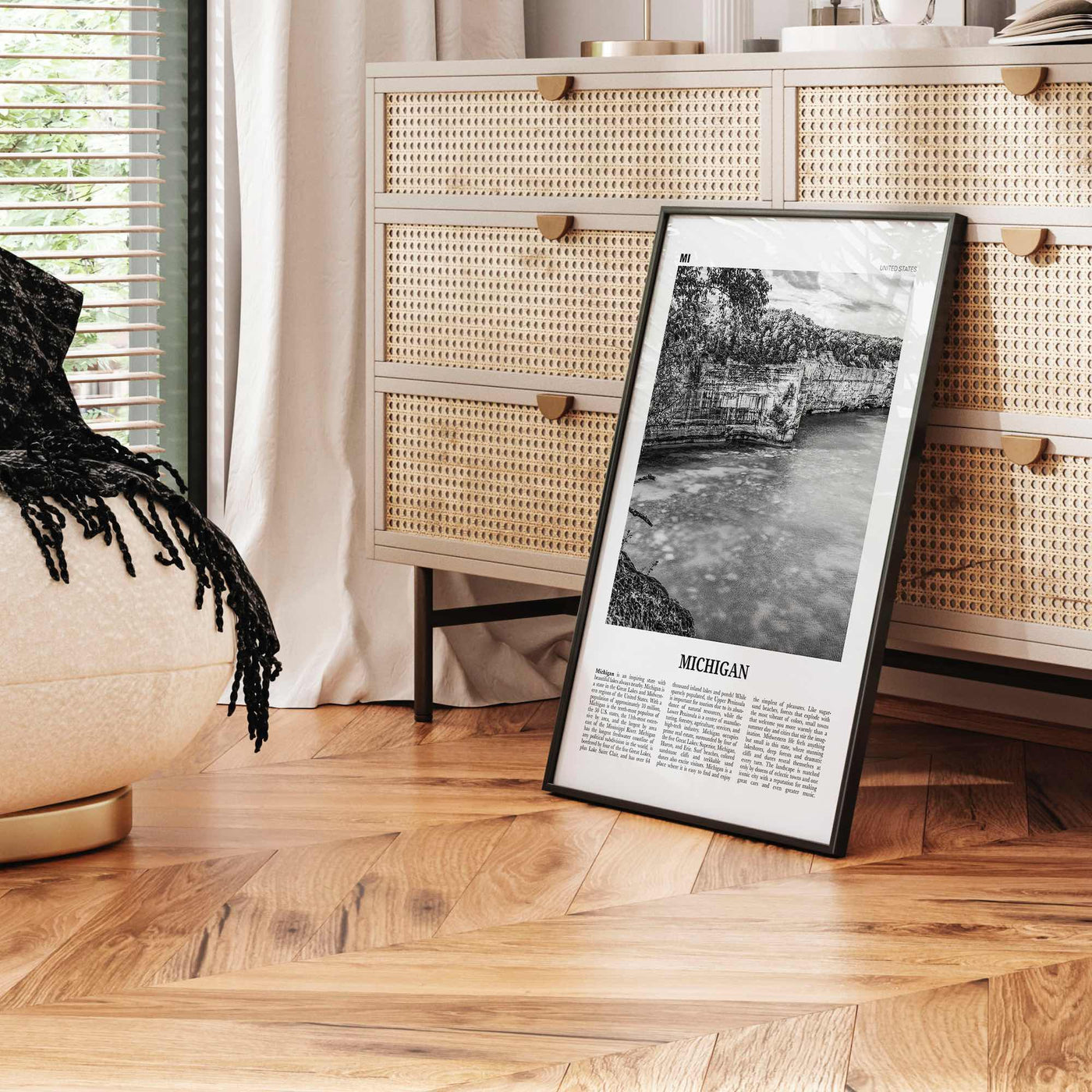 Michigan Print Black and White No 2, Michigan Wall Art, Michigan Poster, Michigan Photo, Michigan Wall Decor, USA, United States