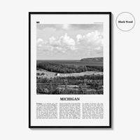 Michigan Print Black and White No 3, Michigan Wall Art, Michigan Poster, Michigan Photo, Michigan Wall Décor, Michigan Map