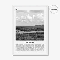 Michigan Print Black and White No 3, Michigan Wall Art, Michigan Poster, Michigan Photo, Michigan Wall Décor, Michigan Map