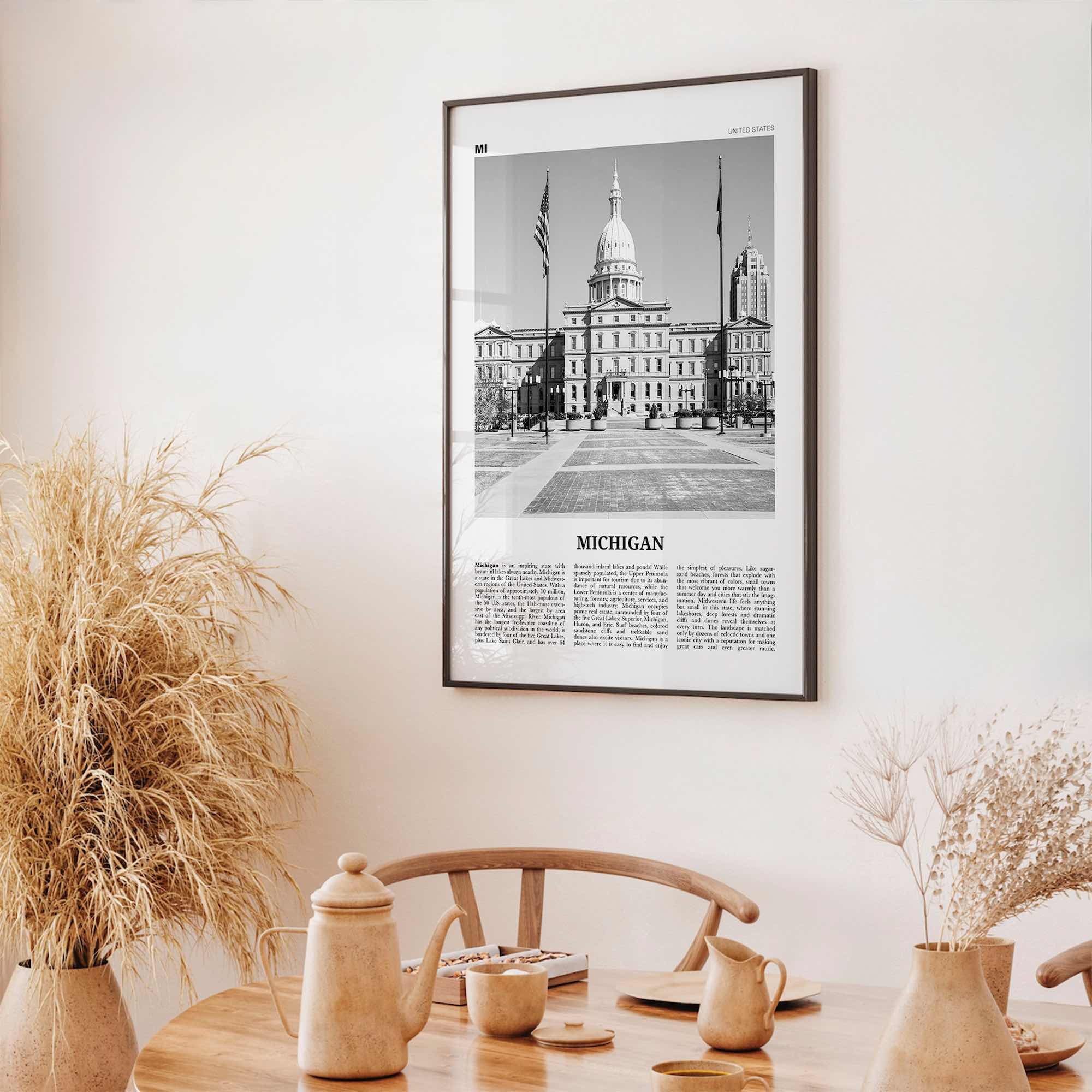 Michigan Print Black and White No 4, Michigan Wall Art, Michigan Poster, Michigan Photo, Michigan Wall Decor, USA, United States, America