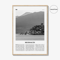 Michoacan Print Black and White, Michoacan Wall Art, Michoacán Poster, Michoacán Photo, Michoacán Wall Décor, Michoacán Map, Mexico