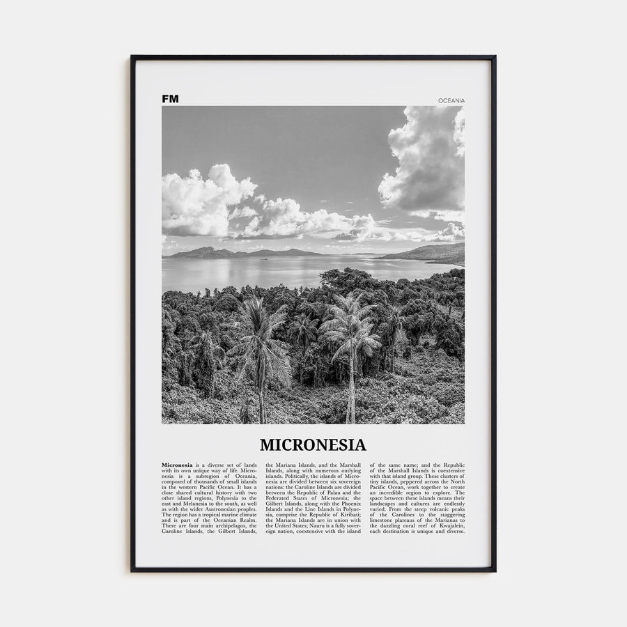 Micronesia Travel B&W Poster